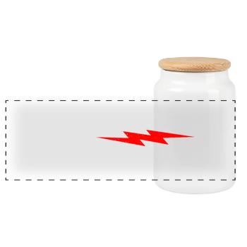 Dynamic Bold Lightning Graphic Design - Panoramic Cookie Jar with Wooden Lid - white - Front