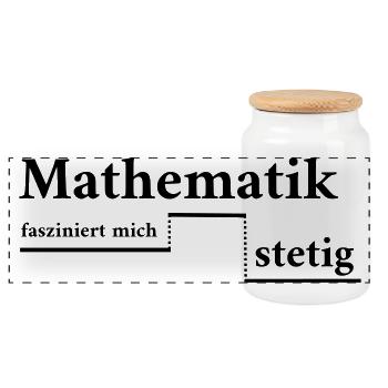 Mathematik fasziniert - Panorama Keksdose mit Holzdeckel - Weiß - Vorne