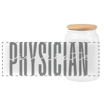 Physician Associate PA Student Grade Future  - Panoramic Cookie Jar with Wooden Lid - white - Front