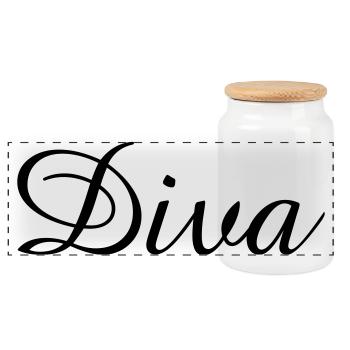 DIVA - T-shirts pour l’enterrement de vie de jeune fille - Boîte à biscuits avec couvercle en bois - blanc - Devant