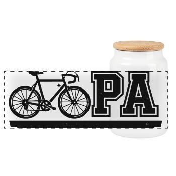 Biker Opa Nur Coole Fahren Motorrad - Panorama Keksdose mit Holzdeckel - Weiß - Vorne