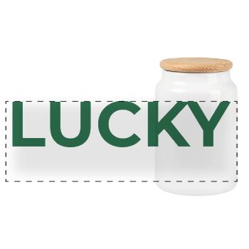 Lucky By Default - Panoramic Cookie Jar with Wooden Lid - white - Front