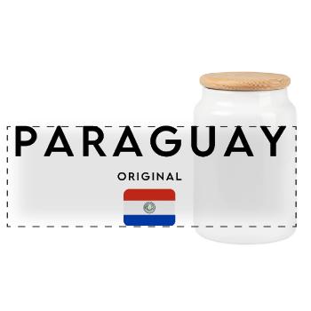 Paraguayischer Stolz, minimalistisches, elegantes Design - Panorama Keksdose mit Holzdeckel - Weiß - Vorne