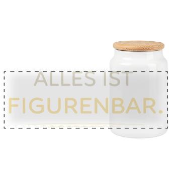 Everything Is Figurine Bar Typoart - Panoramic Cookie Jar with Wooden Lid - white - Front
