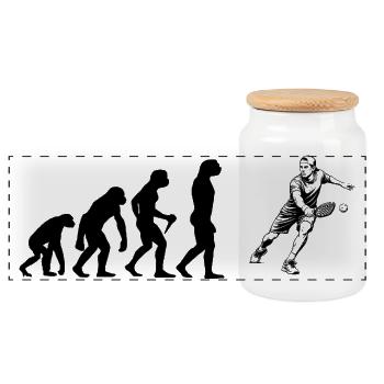 Cadeau pro de pickleball pour les fans de joueurs de pickleball - Boîte à biscuits avec couvercle en bois - blanc - Devant
