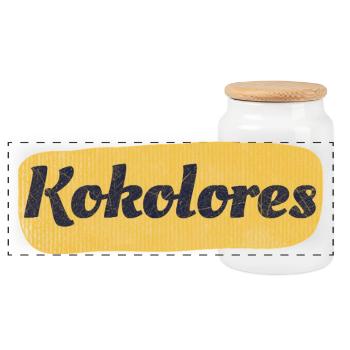Heute mal wieder totaler Kokolores - Panorama Keksdose mit Holzdeckel - Weiß - Vorne