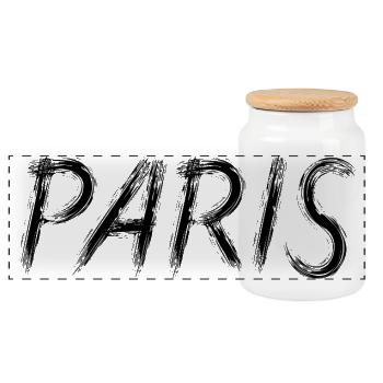 Paris en Brush Urbain Noir - Panorama Keksdose mit Holzdeckel - Weiß - Vorne