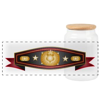 Radiant Box Belt – Champion Belt Design - Panoramic Cookie Jar with Wooden Lid - white - Front