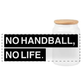 No Handball, no Life - Panorama Keksdose mit Holzdeckel - Weiß - Vorne
