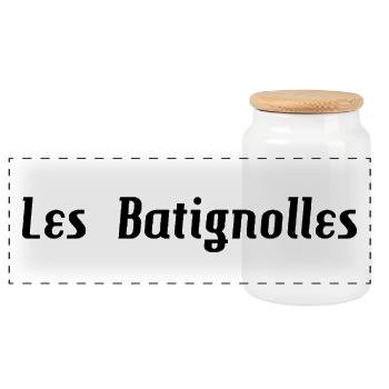 Les Batignolles - Boîte à biscuits avec couvercle en bois - blanc - Devant