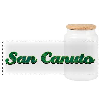 San Cantita Tropical Verde - Panorama Keksdose mit Holzdeckel - Weiß - Vorne