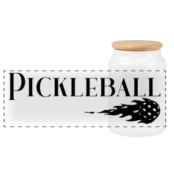 Pickleball - Panorama Keksdose mit Holzdeckel - Weiß - Vorne