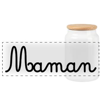 Mama - Panorama Keksdose mit Holzdeckel - Weiß - Vorne
