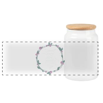 every stitch counts dark - Panorama Keksdose mit Holzdeckel - Weiß - Vorne