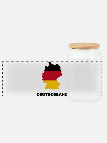 Deutschland - Panorama Keksdose mit Holzdeckel - Weiß