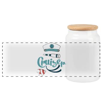 cruise - Panoramic Cookie Jar with Wooden Lid - white - Front