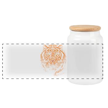 Tiger - Boîte à biscuits avec couvercle en bois - blanc - Devant