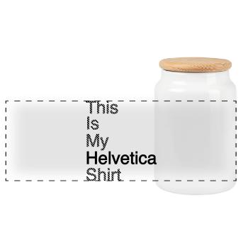 Typography shirt graphic design gift bark - Panoramic Cookie Jar with Wooden Lid - white - Front