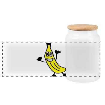 banane2 - Boîte à biscuits avec couvercle en bois - blanc - Devant