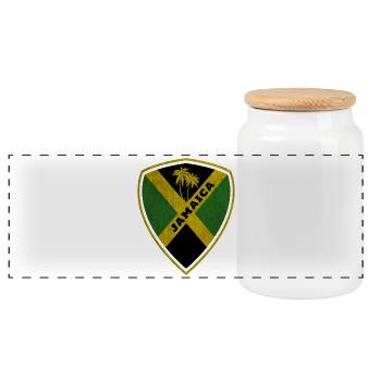 Jamaïque Armoiries Vintage / Cadeau Caraïbes Drapeau - Boîte à biscuits avec couvercle en bois - blanc - Devant