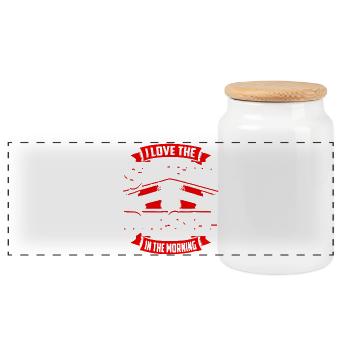 Truck Driver Shirt - Panoramic Cookie Jar with Wooden Lid - white - Front