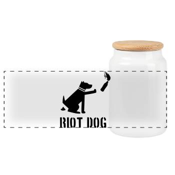 riot dog - Panorama Keksdose mit Holzdeckel - Weiß - Vorne