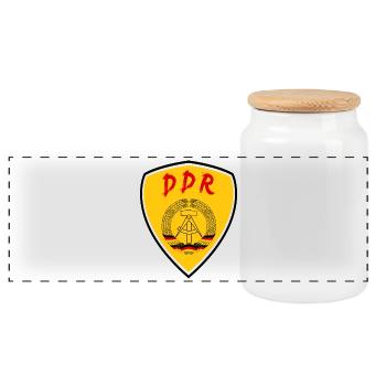 DDR armoiries design / cadeau vintage ostalgie - Boîte à biscuits avec couvercle en bois - blanc - Devant