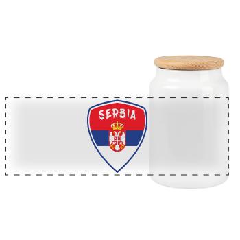 Serbie Armoiries Conception / Cadeau De Belgrade Balkans - Boîte à biscuits avec couvercle en bois - blanc - Devant