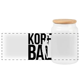 korfbal korfball - Panorama Keksdose mit Holzdeckel - Weiß - Vorne
