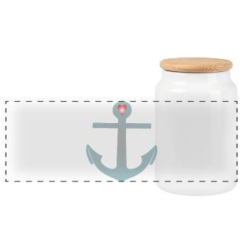 Ancre du cœur de l’ancre - Boîte à biscuits avec couvercle en bois - blanc - Devant