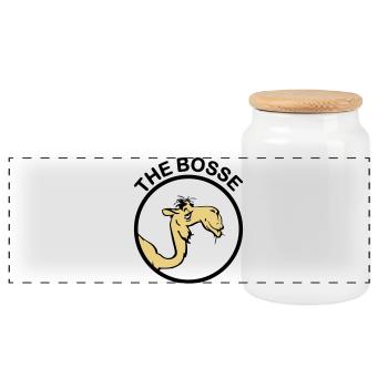 The Bosse II - Boîte à biscuits avec couvercle en bois - blanc - Devant