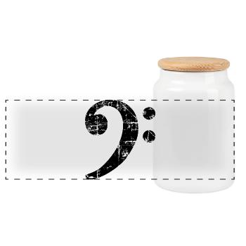 Bass Clef Vintage Music Design (Noir) - Boîte à biscuits avec couvercle en bois - blanc - Devant