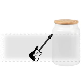 electric guitar icon music guitars musician band icon - Panoramic Cookie Jar with Wooden Lid - white - Front