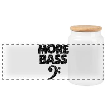 More Bass (Vintage/Black) Bassists - Panoramic Cookie Jar with Wooden Lid - white - Front