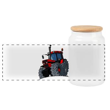 0856 case - Panoramic Cookie Jar with Wooden Lid - white - Front