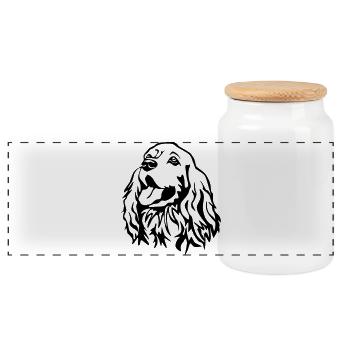 Tête de Cocker Spaniel - Boîte à biscuits avec couvercle en bois - blanc - Devant