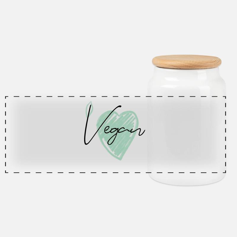 Vegan - Panorama Keksdose mit Holzdeckel - Weiß