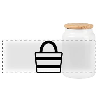 Sac à provisions - Boîte à biscuits avec couvercle en bois - blanc - Devant