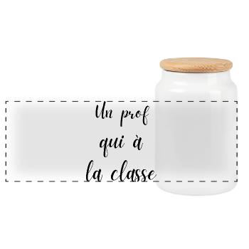 un prof qui a la classe - Boîte à biscuits avec couvercle en bois - blanc - Devant