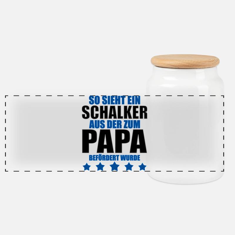 Schalker Papa | Schalke Vatertags Geschenkidee - Panorama Keksdose mit Holzdeckel - Weiß