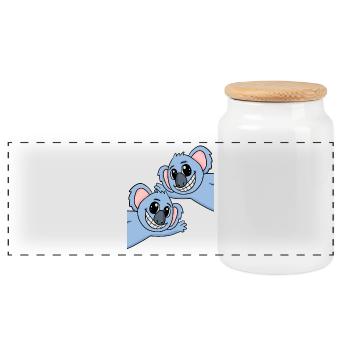 Koala Koalas - Boîte à biscuits avec couvercle en bois - blanc - Devant