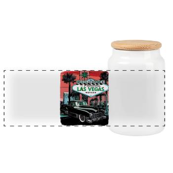 Las Vegas - Boîte à biscuits avec couvercle en bois - blanc - Devant