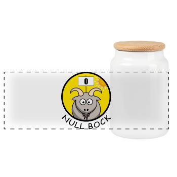 Null Bock Kein Bock Schafbock Ziegenbock Geschenk - Panorama Keksdose mit Holzdeckel - Weiß - Vorne