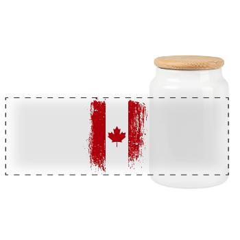 Grunge Canada Drapeau Érable Art - Boîte à biscuits avec couvercle en bois - blanc - Devant