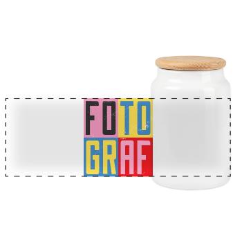 Fotograf Design - Panorama Keksdose mit Holzdeckel - Weiß - Vorne