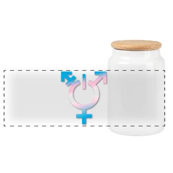 transgender flagge trans LBGTQ queer ON coming out - Panorama Keksdose mit Holzdeckel - Weiß - Vorne