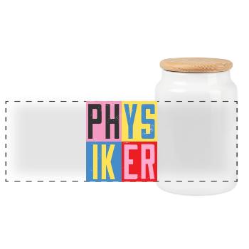 Physiker Design - Panorama Keksdose mit Holzdeckel - Weiß - Vorne
