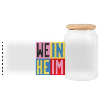 Weinheim Design - Panorama Keksdose mit Holzdeckel - Weiß - Vorne