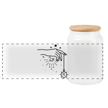 Astrologie du zodiaque Scorpion - Boîte à biscuits avec couvercle en bois - blanc - Devant