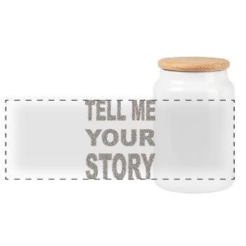 tell me your story - Panorama Keksdose mit Holzdeckel - Weiß - Vorne